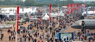 View of RIAT25 showground with static aircraft.