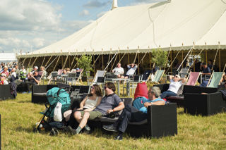 First Class Lounge Guests RIAT24 Sitting Outside