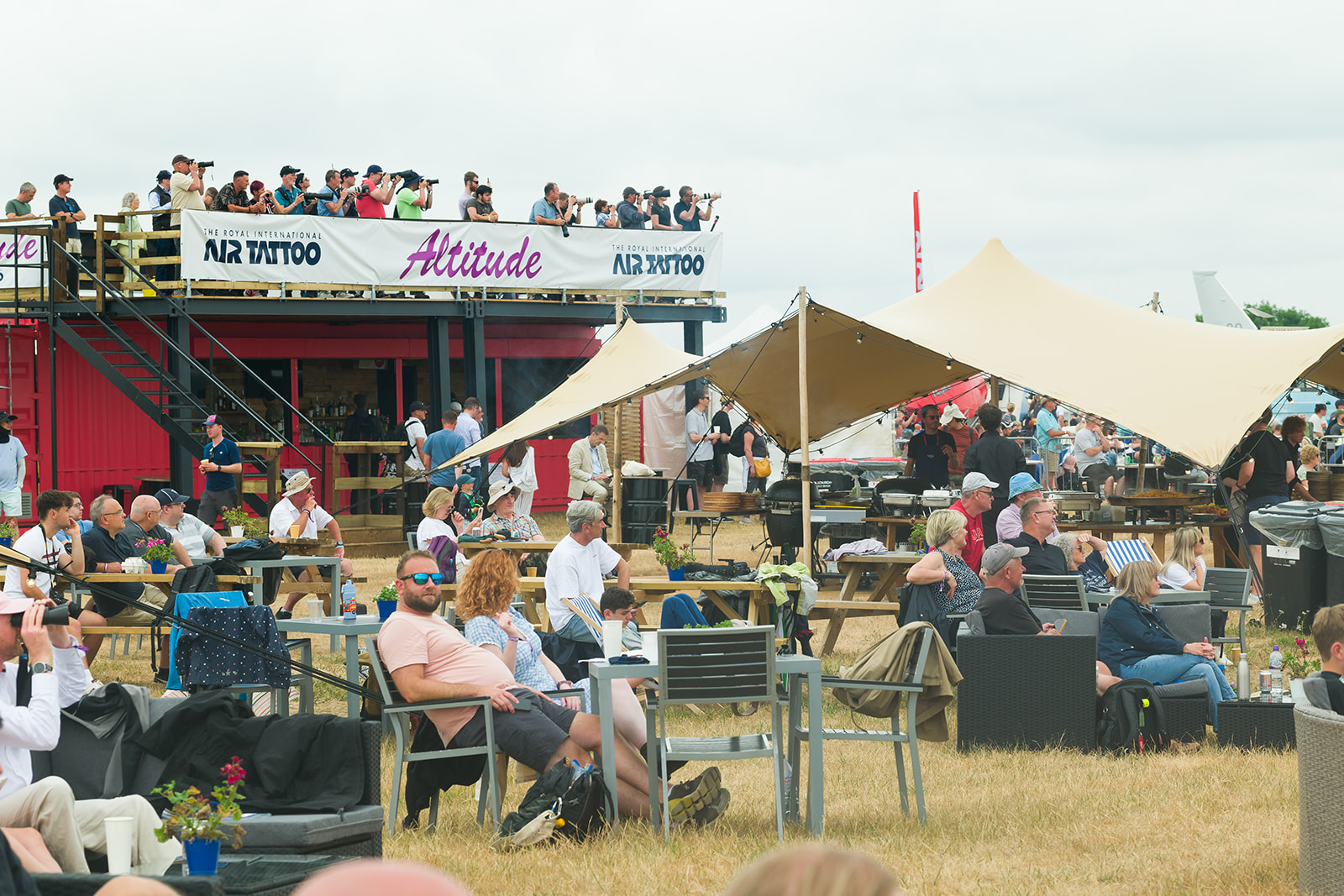 Double decker viewing area in the Altitude enclosure at RIAT25. 