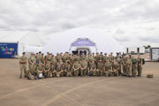 RAF Cadets in front of the Inspire Stage on Friday Futures day at RIAT25.