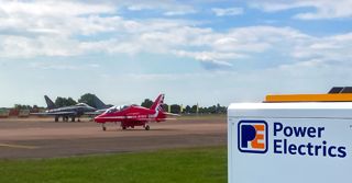 Red Arrow With Power Electrics Battery