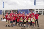 Pupils in front of the Techno Zone on Friday Futures' day at RIAT25.