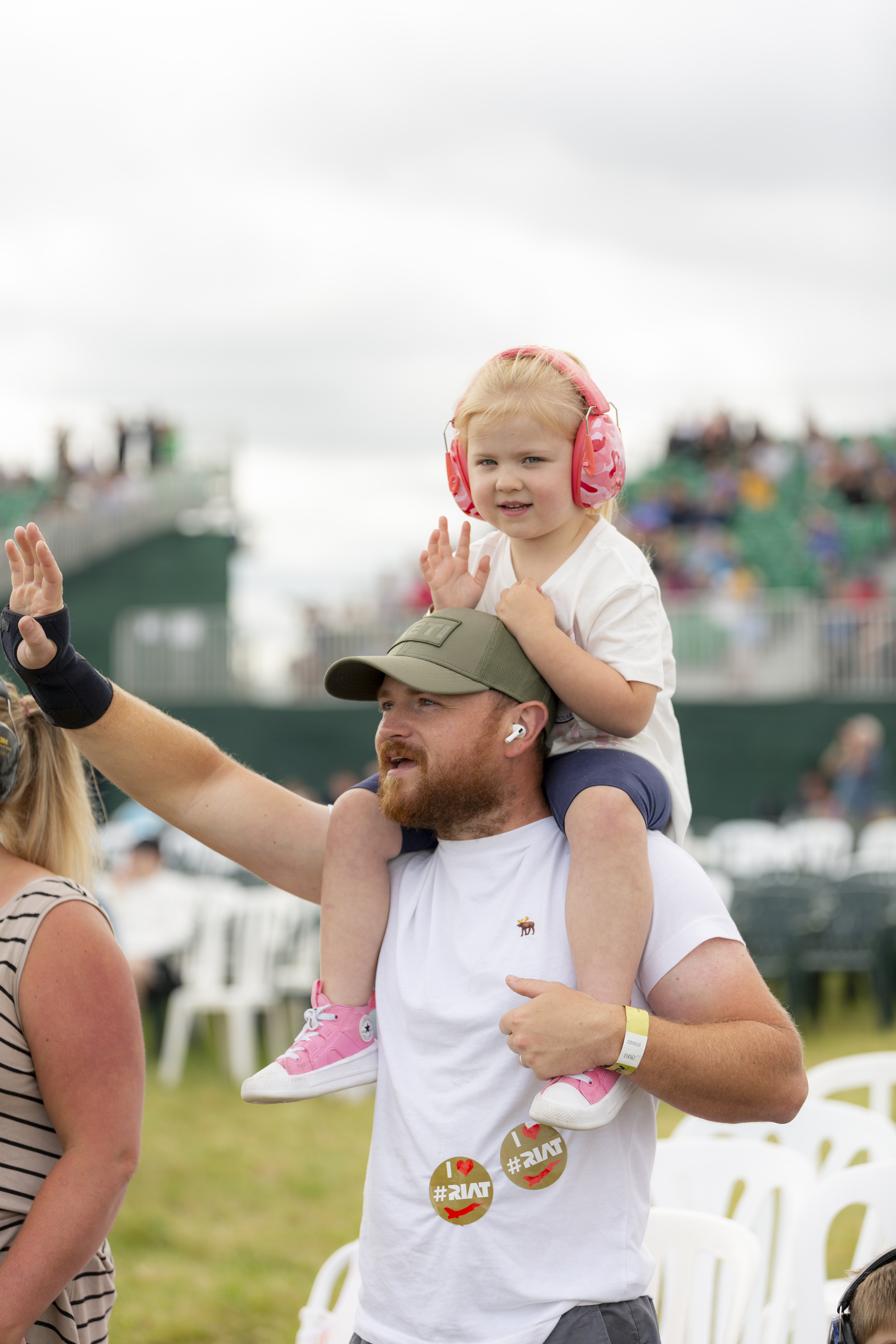 Viewing Village Garden RIAT24 Child On Man's Shoulders
