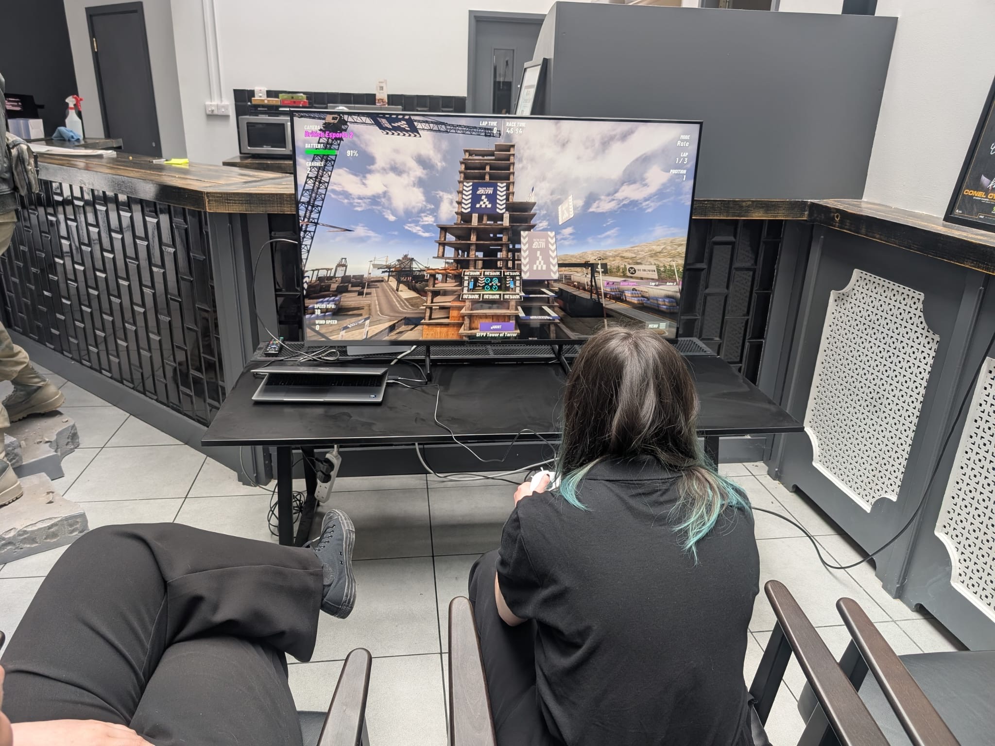 Race to RIAT gamers watching a screen.