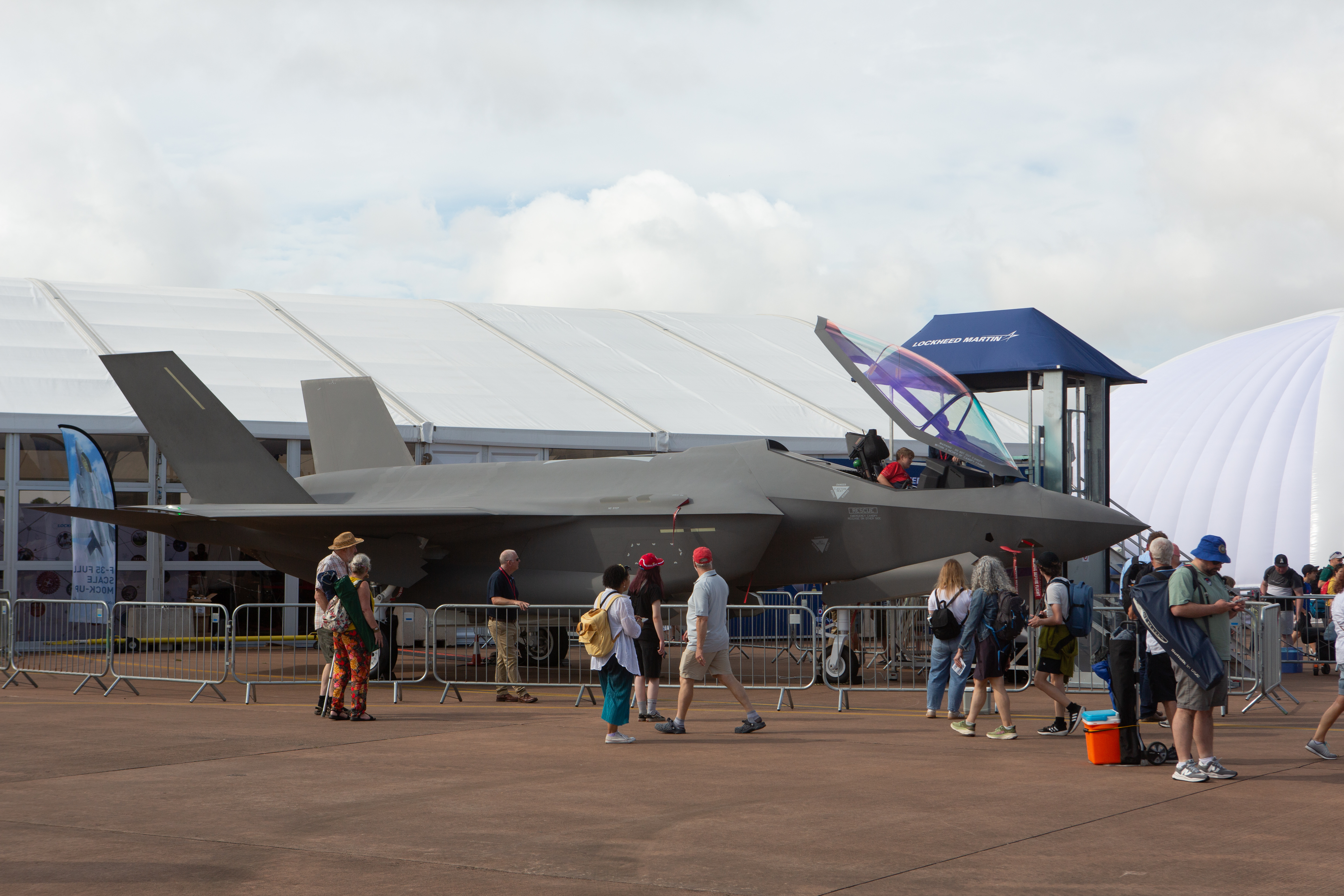 Outdoor aircraft exhibit at RIAT25.