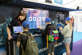 Children In Front Of Lockheed Martin Stand RIAT24