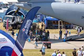 View of RAF experience with RAF flag from RIAT24